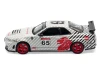 Nissan Skyline GT-R (R34) RHD (Right Hand Drive) #65 "Black Crow" White with Black Pinstripes "Singapore Diecast Expo 2025 Event Edition" 1/64 Diecast Model Car by Inno Models