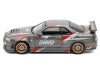 Nissan Skyline GT-R (R34) Z-Tune RHD (Right Hand Drive) Gray Metallic with Graphics "Indonesia Diecast Expo 2024 Exclusive Edition" 1/64 Diecast Model Car by Inno Models