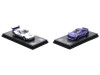1/64 Inno 2-Car Set Mazda RX-7 FC3S "Pandem Rocket Bunny" (White & Purple) & Mazda Rx-7 FD3S "Rocket Bunny" Boss Wide Body Kit RHD (Right Hand Drive) (Purple Chrome) Diecast Car Models
