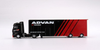 OPEN BOX DISPLAYED 1/64 Mini GT Mercedes-Benz Actros with Racing Transporter ADVAN Diecast Truck Model