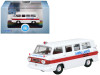 1962 Chevrolet Corvair Greenbrier AmbleWagon Ambulance White with Red Stripes 1/87 (HO) Scale Diecast Model Car by Oxford Diecast