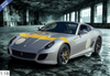 1/18 BBR 2010 Ferrari 599 GTO (Nurburgring Silver with Yellow Stripe) Car Model Limited 27 Peces