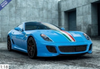 1/18 BBR 2010 Ferrari 599 GTO (Baby Blue with Italian Flag Stripe) Car Model Limited 27 Peces