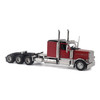 1/64 Diecast Masters Peterbilt Model 589 131-inches-BBC 58-inches-Sleeper Tridem-Axle Legendary Package Truck Tractor (Legendary Red) Diecast Model