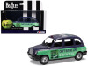 The Beatles London Taxi RHD (Right Hand Drive) "Can't Buy Me Love" Blue and Green with Graphics Diecast Model by Corgi