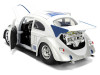 1959 Volkswagen Drag Beetle White with Graphics and R2-D2 Figure "Star Wars" Franchise "Hollywood Rides" Series 1/24 Diecast Model Car by Jada