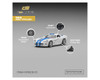 1/64 CM Model Dodge Viper (ZBI) (Stone White with Blue Racing Stripes) Diecast Car Model