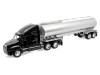 1/32 Welly Kenworth T2000 Semi Truck (Black with Silver Tanker Trailer) Transporter Diecast Model