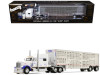 1/64 First Gear Peterbilt Model 379 with 70” Mid-Roof Sleeper & Wilson Silverstar Livestock Trailer National Carriers Diecast Model