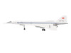 Tupolev Tu-144D Commercial Aircraft "Aeroflt - Technik Museum Sinsheim" (CCCP-77112) White with Blue Stripes 1/400 Diecast Model Airplane by Herpa