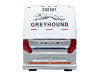 Prevost H3-45 Coach Bus "Greyhound Scenicruiser Service" White and Raw Metal "The Bus & Motorcoach Collection" Limited Edition to 504 pieces Worldwide 1/87 (HO) Scale Diecast Model by Iconic Replicas
