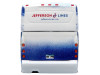 MCI D4520 Commuter Coach Bus "Jefferson Lines" White with Blue Graphics "The Bus & Motorcoach Collection" Limited Edition to 504 pieces Worldwide 1/87 (HO) Scale Diecast Model by Iconic Replicas
