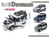 Land Rover Defender 110 Green Metallic with White Top and Roof Rack 1/18 Diecast Model Car by Heimanba