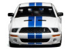 2007 Ford Mustang Shelby GT500 Performance White with Blue Stripes 1/64 Diecast Model Car by MotorHelix & Greenlight