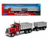 1/32 Welly Peterbilt 379 (Red) with Double Dump Truck (Silver) Diecast Car Model