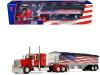 Peterbilt 389 with 48" Flat Top Sleeper and 43' Wilson Pacesetter High Side Grain Trailer "Wilson USA 250" Red 1/64 Diecast Model by DCP/First Gear