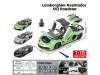 Lamborghini Aventador SVJ Roadster Black with Carbon Top and Gold Accents 1/18 Diecast Model Car by Heimanba