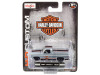 1987 Chevrolet Silverado 1500 Pickup Truck with Bed Cover Silver with Black and Orange Stripes "Harley-Davidson" "H-D Custom" 1/64 Diecast Model Car by Maisto