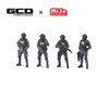 1/64 GCD Mexico Policia Federal Tactical Armor Vehicle Diorama Set with 4 Figures