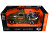1950 Chevrolet 3100 Pickup Truck "Harley Davidson" Matt Green with 1936 Harley Davidson El Knucklehead Motorcycle Matt Green "HD Custom" Series 1/24 Diecast Model Car by Maisto