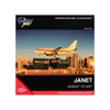 Boeing 737-600 Transport Aircraft "EG&G - Janet Airlines" (N319BD) White with Red Stripes 1/400 Diecast Model Airplane by GeminiJets