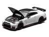 2022 Nissan GT-R Nismo (R35) RHD (Right Hand Drive) Brilliant White Pearl with Carbon Hood and Top "Senior 64" Series 1/64 Diecast Model Car by MotorHelix