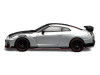 2022 Nissan GT-R Nismo (R35) RHD (Right Hand Drive) Ultimate Metal Silver Metallic with Carbon Hood and Top "Senior 64" Series 1/64 Diecast Model Car by MotorHelix