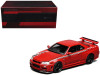 Nissan Skyline GT-R (R34) Nismo RHD (Right Hand Drive) Custom Red with Stripes "Senior 64" Series 1/64 Diecast Model Car by MotorHelix