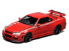 Nissan Skyline GT-R (R34) Nismo RHD (Right Hand Drive) Custom Red with Stripes "Senior 64" Series 1/64 Diecast Model Car by MotorHelix