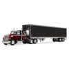 1/64 First Gear Ford LTL 9000 with 48” Flat Top Sleeper (Volcano Red) & 53’ Utility® Trailer with Reefer Diecast Car Model