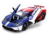 2017 Ford GT Blue and Red with White Stripes with Michelin Man Diecast Figure "Michelin Tires" "Hollywood Rides" Series 1/24 Diecast Model Car by Jada