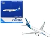 Boeing 737-800 Commercial Aircraft "Alaska Airlines" (N517AS) White with Blue Tail 1/400 Diecast Model Airplane by GeminiJets
