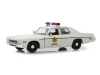 LIGHT CRACKED AS-IS 1/24 Greenlight 1975 Dodge Monaco Cream "Hazzard County Sheriff" Diecast Car Model