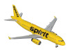 Airbus A320 Commercial Aircraft "Spirit Airlines" (N604NK) Yellow 1/400 Diecast Model Airplane by GeminiJets