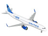 Airbus A321neo Commercial Aircraft "United Airlines 100th Anniversary" (N44550) White with Blue Tail "Gemini 200" Series 1/200 Diecast Model Airplane by GeminiJets
