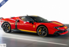 1/18 BBR Ferrari 849 Testarossa Assetto Fiorano (Rosso Corsa Red with Giallo Modena Yellow Stripes) Car Model