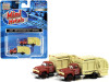 1957 Chevrolet Garbage Truck "Harrisburg Department of Public Works" Maroon and Yellow Set of 2 pieces 1/160 (N) Scale Models by Classic Metal Works