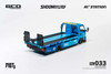 1/64 Shoom64 Hino 300 Custom Drop-Bed Car Carrier Fist Livery (Blue) Diecast Car Model