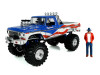 1979 Ford F-250 Monster Truck "Bigfoot USA 250 Tribute" Blue with USA Flag Graphics and Bob Chandler Standing Figure "Kings of Crunch" Series 1/18 Diecast Model Car by Greenlight