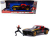 1966 Chevrolet Corvette with Black Widow Diecast Figurine "Avengers" "Marvel" Series 1/24 Diecast Model Car by Jada