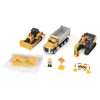 1/64 Diecast Masters CAT Diecast Models 3-Pack Playset CAT 320 Excavator + 660 Dump Truck + D6R BullDozer with Motion Sand & Other Accessories