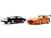 Dom's Dodge Charger R/T Black and Brian's Toyota Supra Orange Set of 2 pieces "Fast & Furious" Series 1/32 Diecast Model Cars by Jada