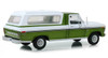 1/18 Greenlight 1976 Ford F-100 Ranger Pickup Truck with Deluxe Box Cover Medium Green Glow Metallic and Wimbledon White Diecast Car Model