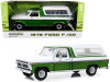 1/18 Greenlight 1976 Ford F-100 Ranger Pickup Truck with Deluxe Box Cover Medium Green Glow Metallic and Wimbledon White Diecast Car Model