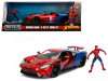 2017 Ford GT with Spider Man Diecast Figure "Marvel" Series 1/24 Diecast Model Car by Jada