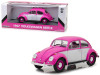 1967 Volkswagen Beetle Right Hand Drive Pink and White 1/18 Diecast Model Car by Greenlight