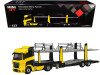 Mercedes Benz Actros with Car Carrier Trailer Transporter Yellow 1/64 Diecast Model by True Scale Miniatures