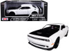 2018 Dodge Challenger SRT Hellcat Widebody White with Black Hood 1/24 Diecast Model Car by Motormax