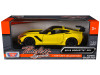 2019 Chevrolet Corvette ZR1 Yellow with Black Accents 1/24 Diecast Model Car by Motormax