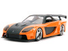 Han's Mazda RX-7 RHD (Right Hand Drive) Orange Metallic and Black "Fast & Furious" Movie 1/32 Diecast Model Car by Jada